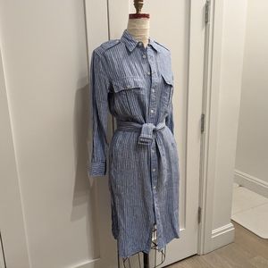 POLO Ralph Lauren linen blue stripe shirtdress
